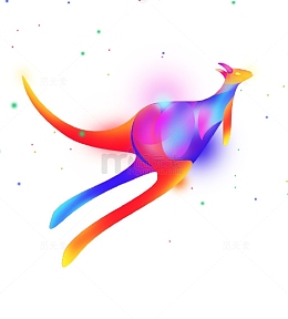 唯美星空幻想流体渐变袋鼠