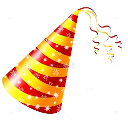 圆锥形生日帽免抠