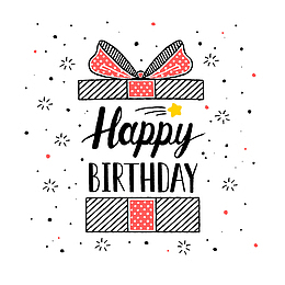 创意打开礼盒里的生日快乐矢量图