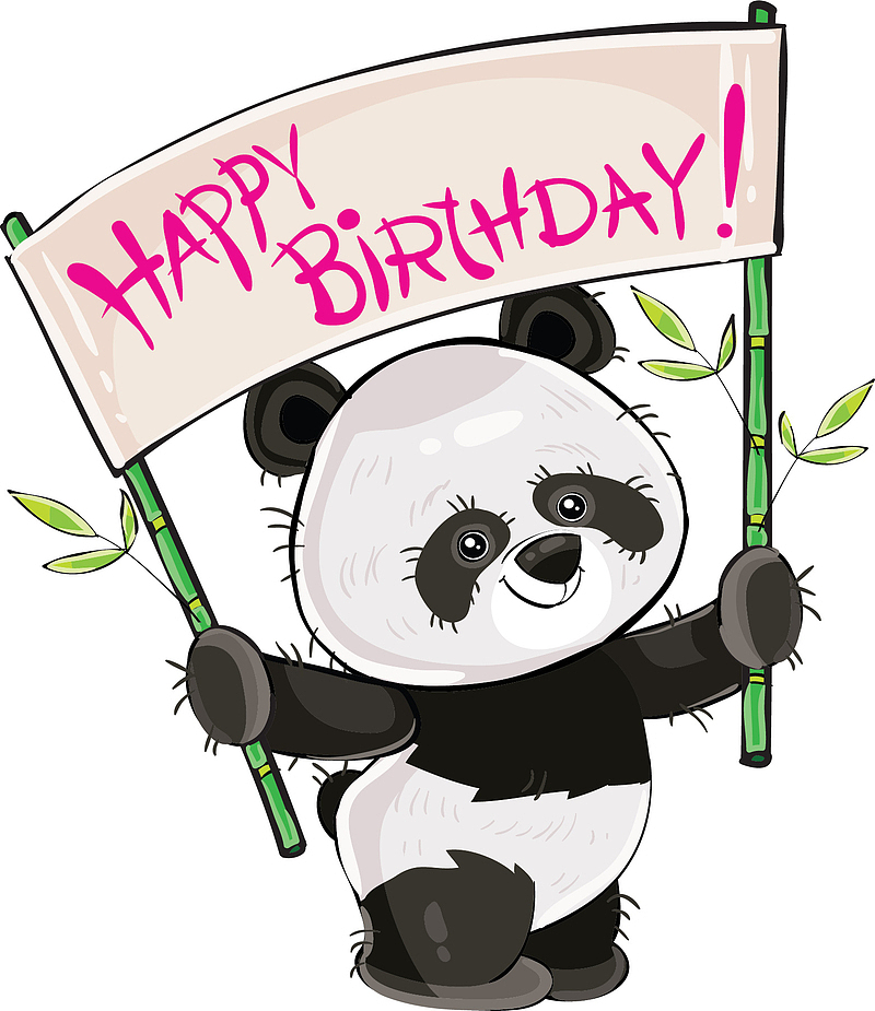 生日祝福卡通熊猫