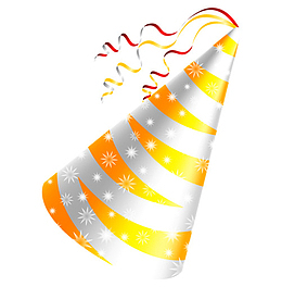 圆锥形生日帽免抠