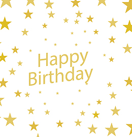 黄色生日快乐星星花纹