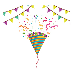 矢量生日帽子和彩带