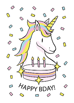 矢量过生日的独角兽
