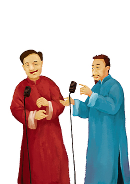 相声人物背景插图