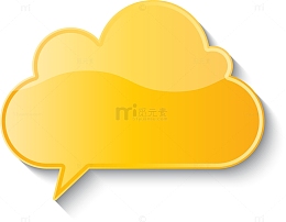 黄色立体对话框素材图