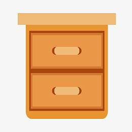 矢量手绘卡通床头柜图案