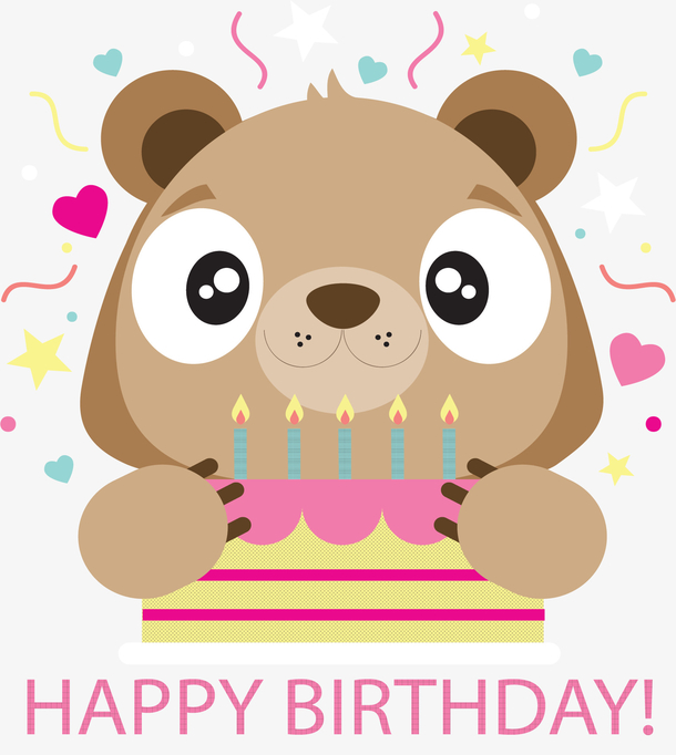 可爱生日快乐小熊
