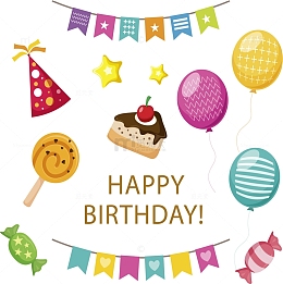 气球彩旗生日快乐