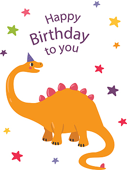橘色恐龙生日快乐