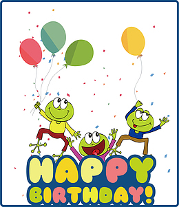 可爱的过生日的小青蛙