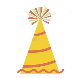 黄色生日帽子矢量图