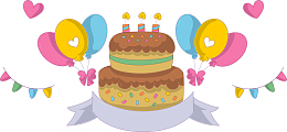 手绘卡通彩色生日蛋糕