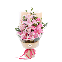 粉红色百合花图片设计