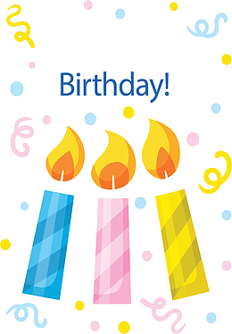 彩色生日蜡烛花纹