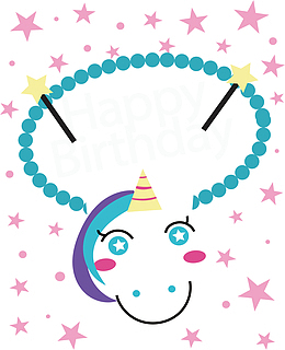 可爱独角兽生日海报