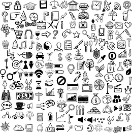 手绘素描小图标