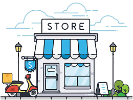 矢量手绘商店插画
