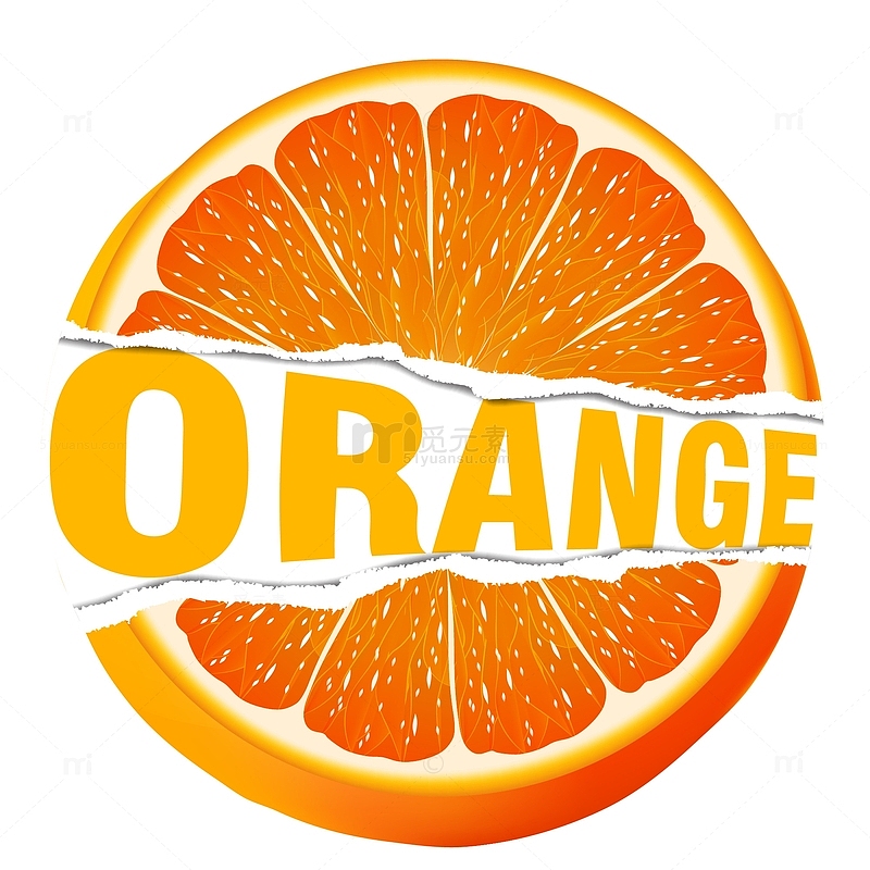橙子贴纸矢量插画