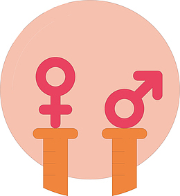 矢量图水彩男女符号