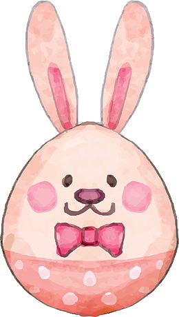 粉红水彩兔耳朵彩蛋