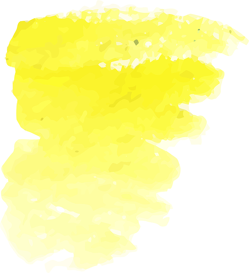 手绘黄色水彩涂鸦