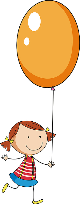 矢量图女孩拿气球