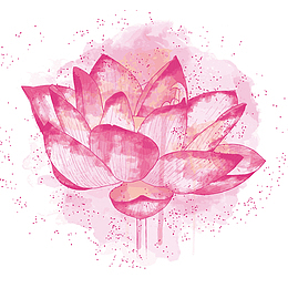 手绘莲花矢量图