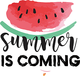 红色西瓜夏季水彩涂鸦风格元素