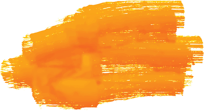 橘黄色水彩涂鸦笔刷