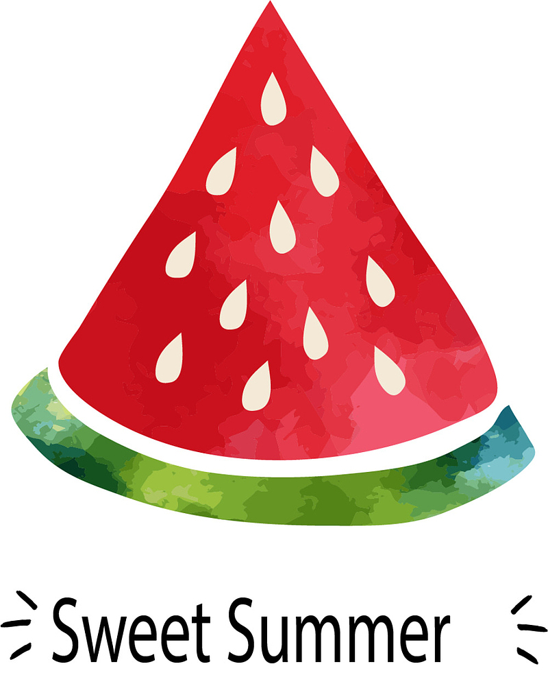 夏日水果手绘西瓜