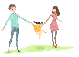 手绘水彩清新插图踏青郊游亲子插