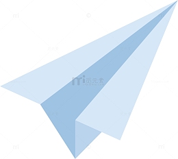 矢量图水彩白色纸飞机