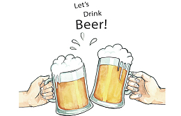 水彩手绘共同干杯