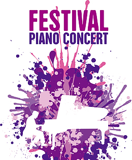 水彩艺术风钢琴音乐会海报