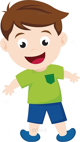 矢量图高兴的小男孩