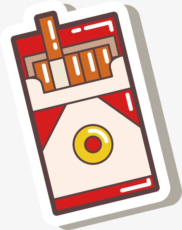 矢量图水彩香烟盒子