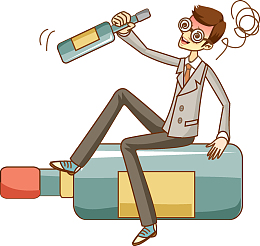 拿酒瓶的男人