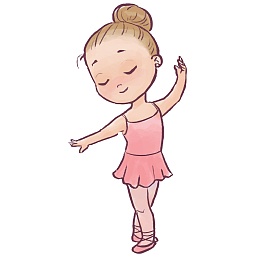 矢量手绘跳舞小女孩
