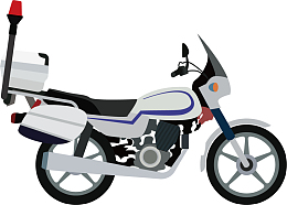 矢量图水彩摩托警车