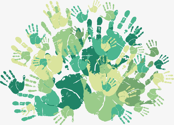 创意手掌水彩效果素材免费下载_觅元素