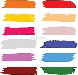 五彩水彩涂鸦笔刷