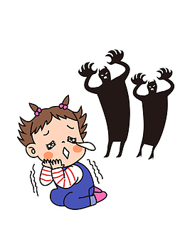 手绘哭泣的女孩免抠图