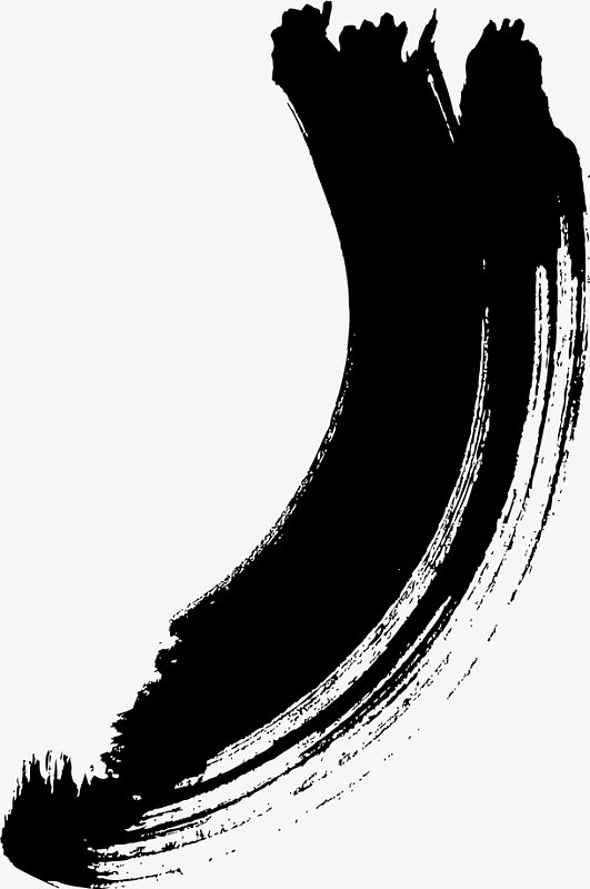 黑色曲线水彩