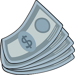 矢量图水彩卡通现金