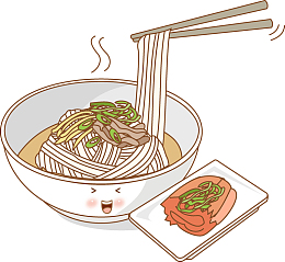 卡通牛肉拉面免抠图