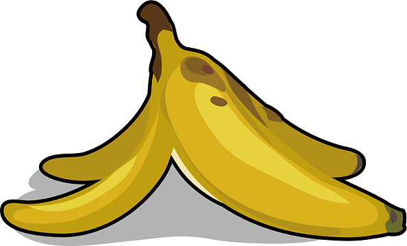 矢量图黄色的香蕉皮