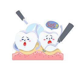 水彩牙齿