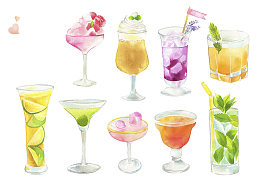鸡尾酒绘画