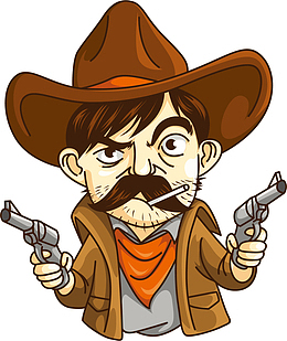 矢量图手拿枪的猎人